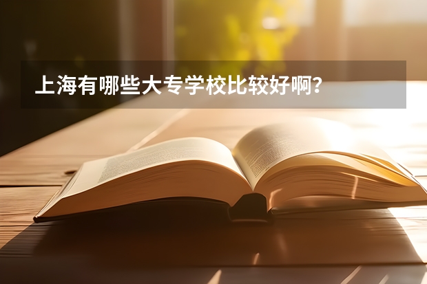 上海有哪些大专学校比较好啊？