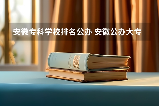 安微专科学校排名公办 安徽公办大专院校排名表