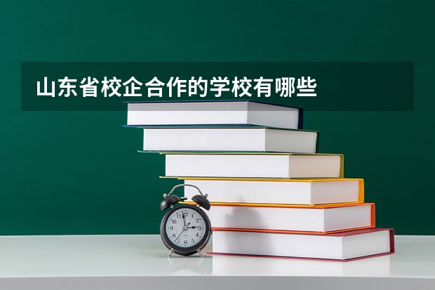 山东省校企合作的学校有哪些