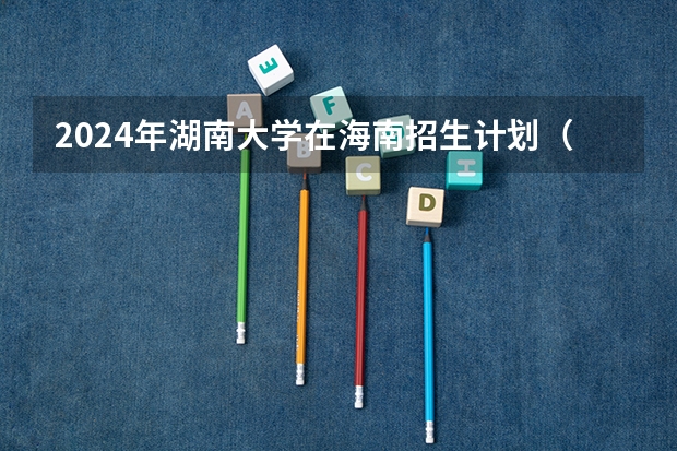 2024年湖南大学在海南招生计划（招生人数）