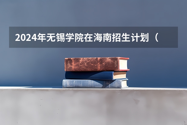 2024年无锡学院在海南招生计划（招生人数）