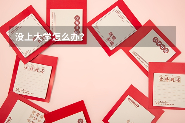 没上大学怎么办？