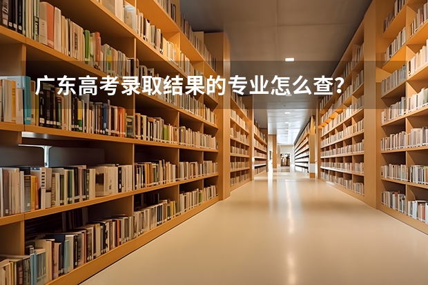 广东高考录取结果的专业怎么查？
