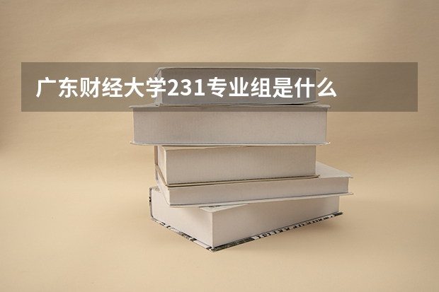 广东财经大学231专业组是什么